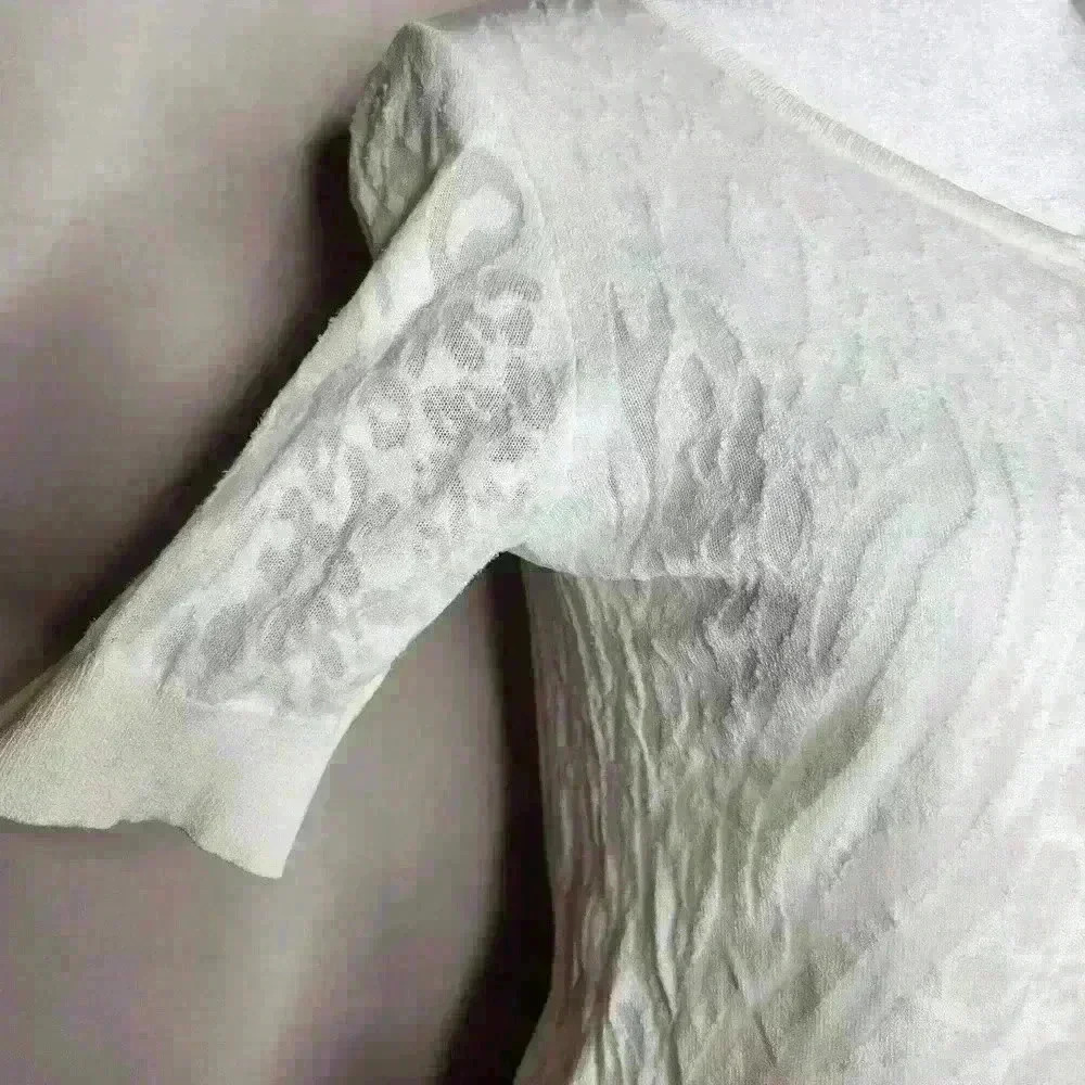 White house black market women's ivory sheer blouse size small - Picture 4 of 7